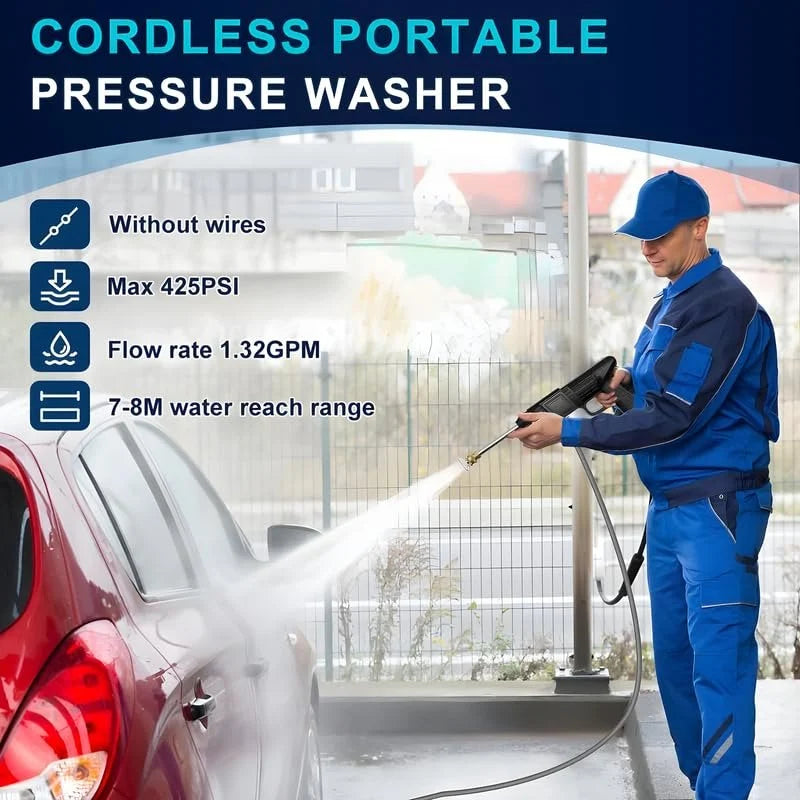 High-Pressure Car Washer – Cordless Portable Water Gun with Adjustable Nozzle & 5M Hose | By HIKASO