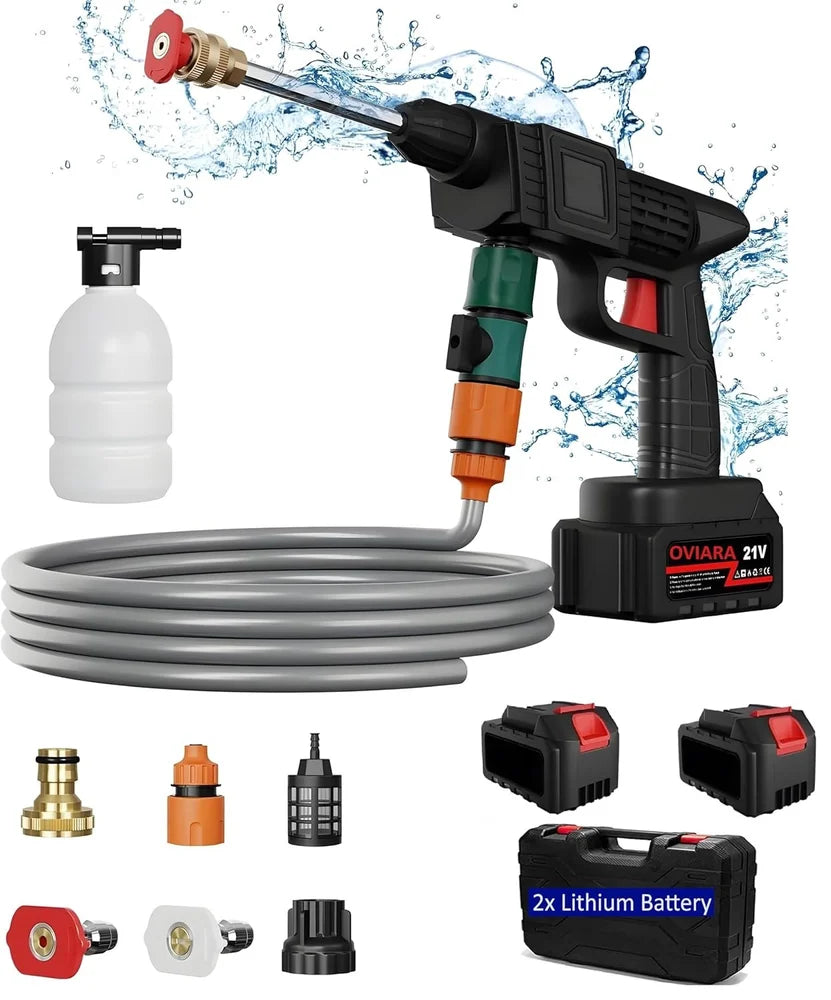 High-Pressure Car Washer – Cordless Portable Water Gun with Adjustable Nozzle & 5M Hose | By HIKASO