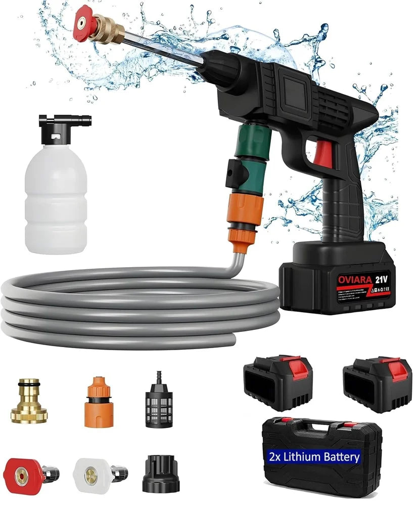 High-Pressure Car Washer – Cordless Portable Water Gun with Adjustable Nozzle & 5M Hose | By HIKASO