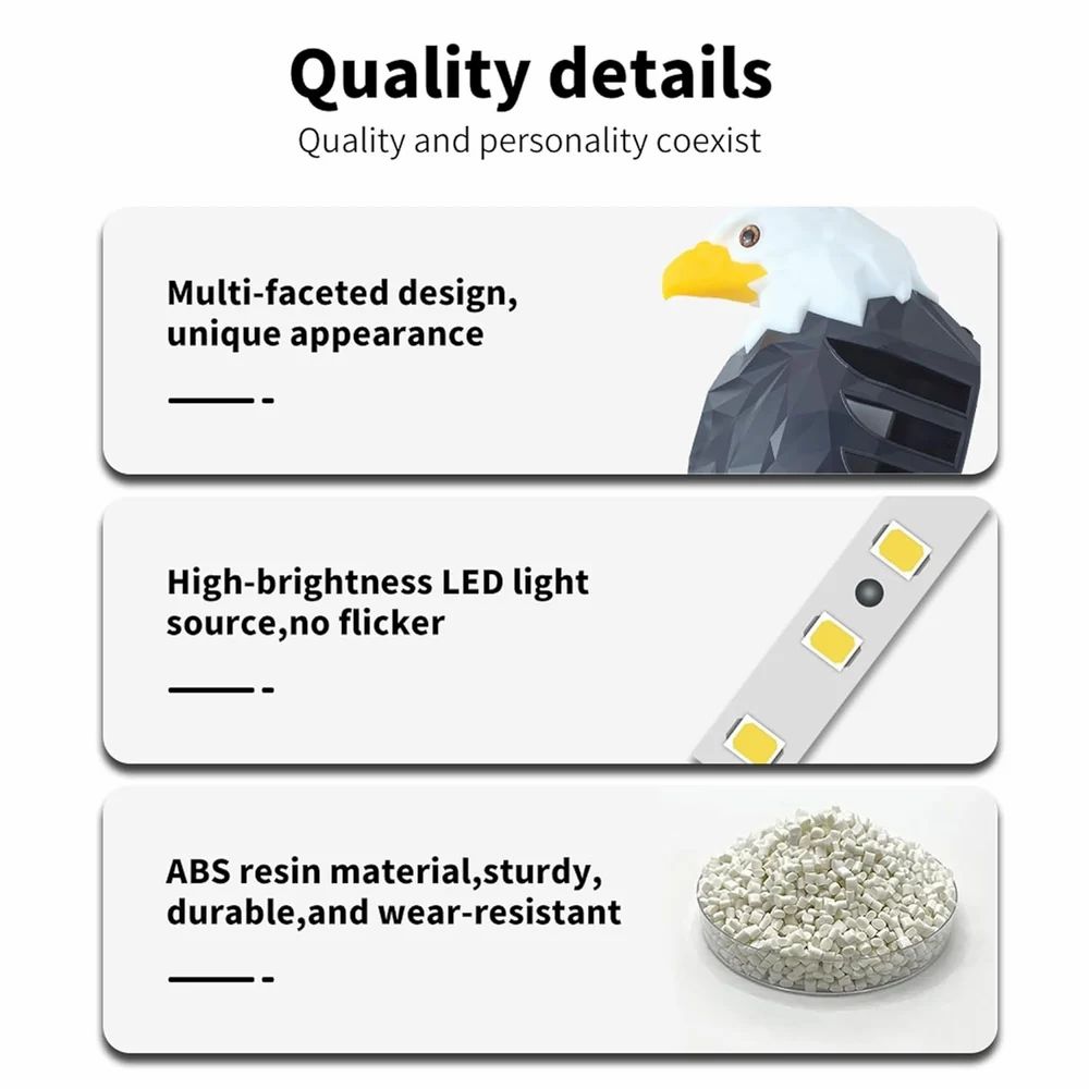 3D Eagle Wall Light – LED Illusion Lamp with Remote (Multicolor) | By HIKASO