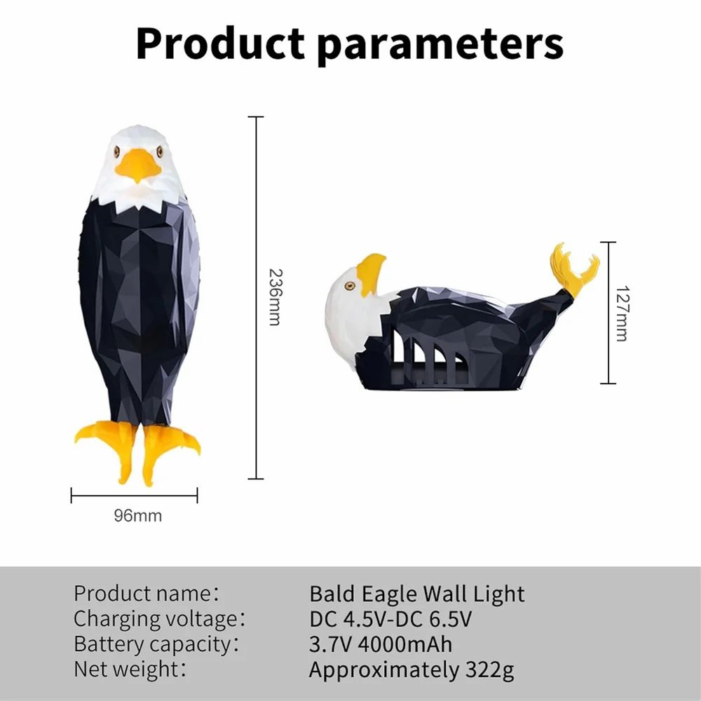 3D Eagle Wall Light – LED Illusion Lamp with Remote (Multicolor) | By HIKASO