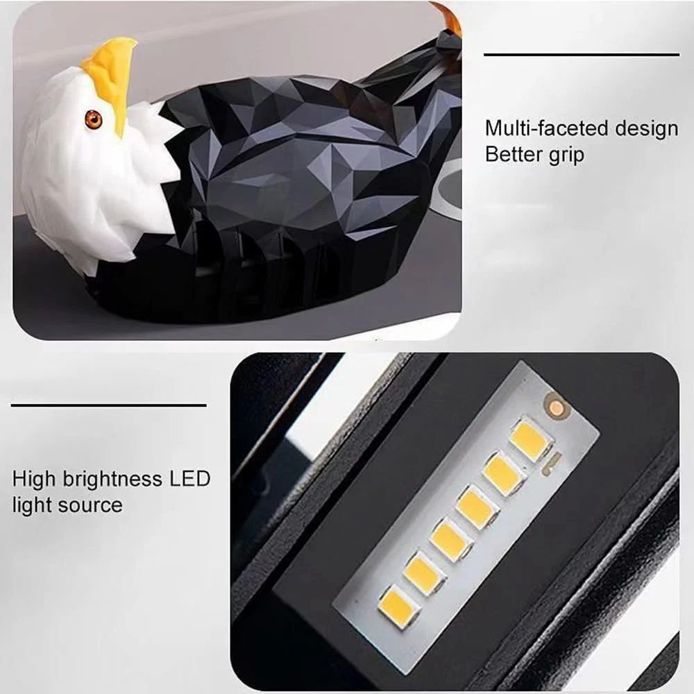 3D Eagle Wall Light – LED Illusion Lamp with Remote (Multicolor) | By HIKASO