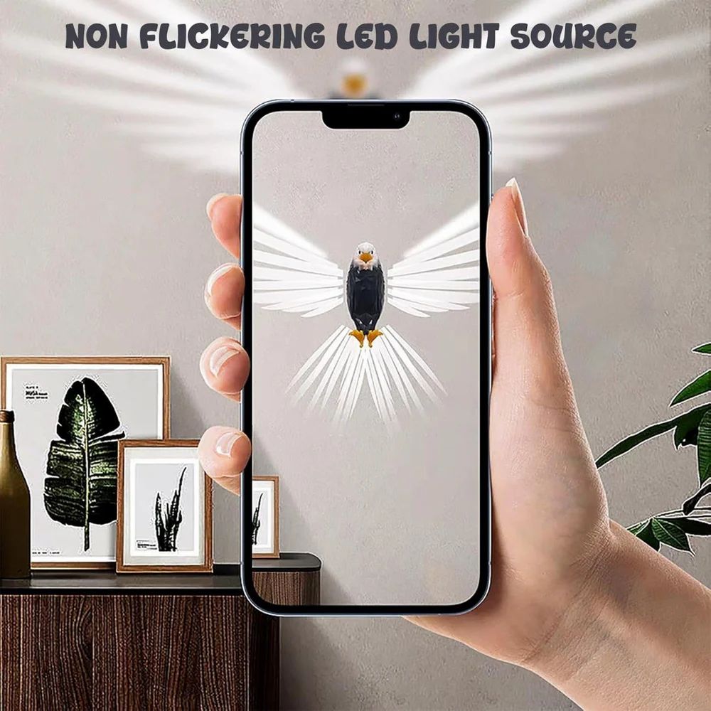3D Eagle Wall Light – LED Illusion Lamp with Remote (Multicolor) | By HIKASO