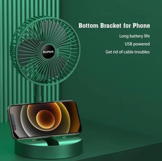 SUPER Rechargeable Telescopic Table Fan – Foldable, Cordless & Powerful | By HIKASO